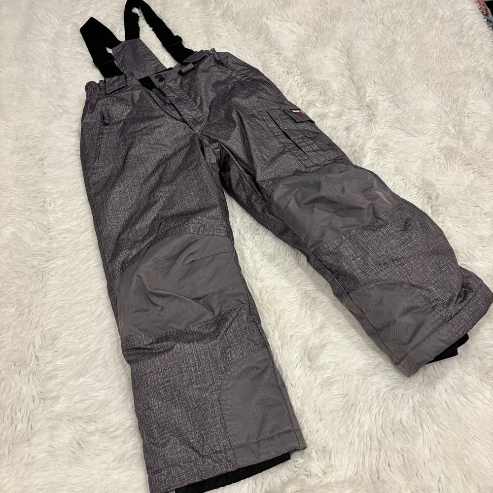 Weatherproof 32 Degrees Black Grey Snow Suit Overalls Unisex Kid Size Small 7/8